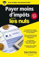 Payer moins d'impôts 2019-2020 pour les Nuls poche