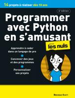 Programmer avec Python en s'amusant Pour les Nuls 4e édition
