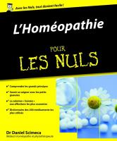 L'Homéopathie Pour les Nuls