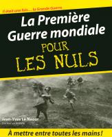 La Première Guerre mondiale Pour les Nuls