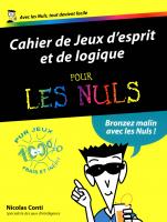 Jeux d'esprit et de logique 2012 Cahiers Pour les Nuls