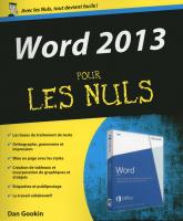 Word 2013 Pour les Nuls