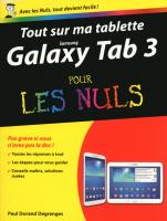Tout sur ma tablette Samsung Galaxy Tab 3 pour les Nuls