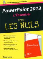 PowerPoint 2013 : L'Essentiel pour les Nuls