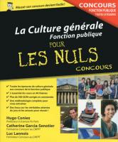 La Culture générale - Concours de la Fonction publique Pour les Nuls Concours