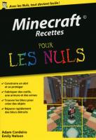 Minecraft Recettes Poche  Pour les Nuls