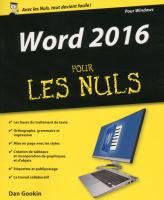 Word 2016 pour les Nuls