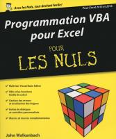 Programmation VBA pour Excel 2013 et 2016 pour les Nuls grand format