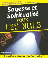 Sagesse et Spiritualité Pour les Nuls