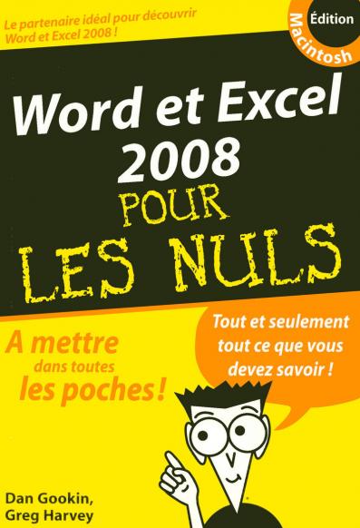 Word et Excel 2008 Mac Poche Pour les Nuls